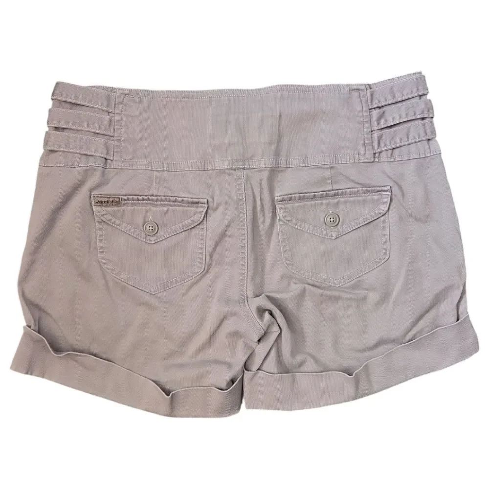 Y2k Juniors Nori Gray Canvas Shorts - 7